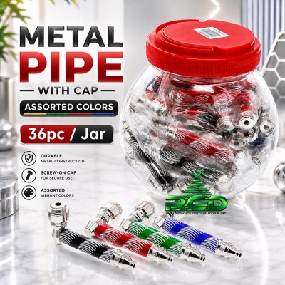 METAL PIPE WITH DIAMOND CUT 36CT/ JAR